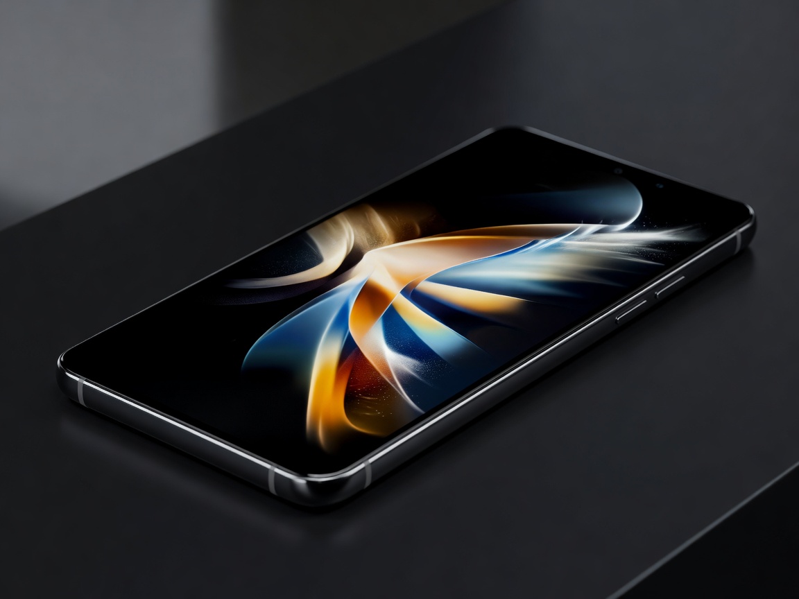 Real photograph of Samsung Galaxy displaying high-contrast Super AMOLED screen with razor-thin bezels
