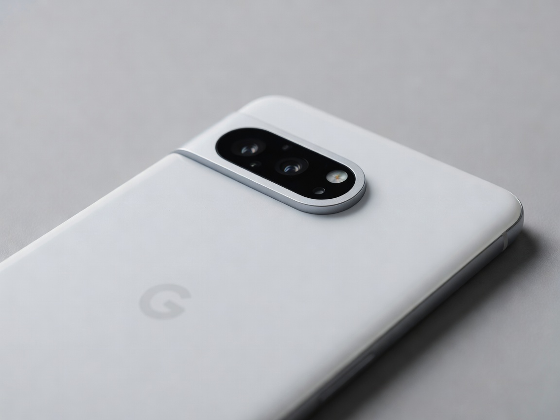 Real photograph of the Google Pixel smartphone showing its rear optical sensor assembly and matte back finish